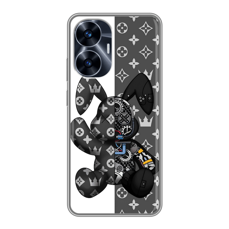 Силиконовый чехол на Realme C55 с принтом Луи робот Силиконовый чехол на Realme C55 с принтом Луи робот