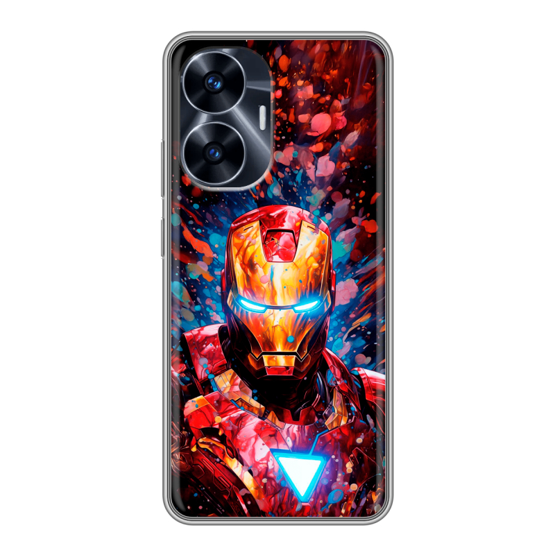 Силиконовый чехол на Realme C55 с принтом Железный человек Ironman Силиконовый чехол на Realme C55 с принтом Железный человек Ironman