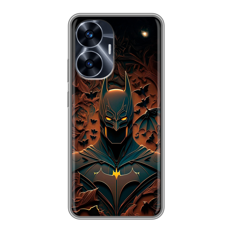 Силиконовый чехол на Realme C55 с принтом Batman Бэтмен Силиконовый чехол на Realme C55 с принтом Batman Бэтмен