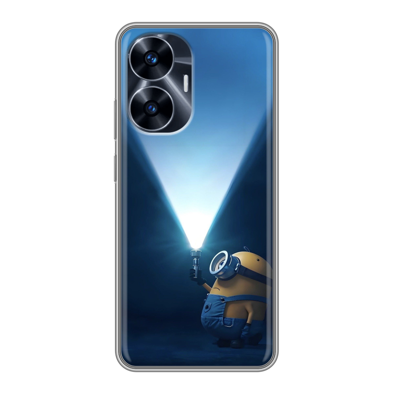 Силиконовый противоударный чехол на Realme C55 с принтом Миньоны Силиконовый противоударный чехол на Realme C55 с принтом Миньоны