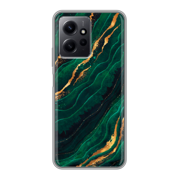Силиконовый чехол на Xiaomi RedMi Note 12 с принтом Мрамор зеленое золото Силиконовый чехол на Xiaomi RedMi Note 12 с принтом Мрамор зеленое золото