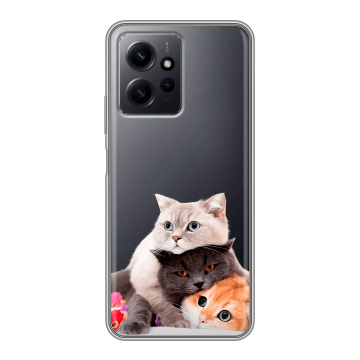 Силиконовый чехол на Xiaomi RedMi Note 12 с принтом Кошки Силиконовый чехол на Xiaomi RedMi Note 12 с принтом Кошки
