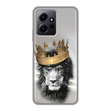 Силиконовый чехол на Xiaomi RedMi Note 12 с принтом Лев с короной Силиконовый чехол на Xiaomi RedMi Note 12 с принтом Лев с короной