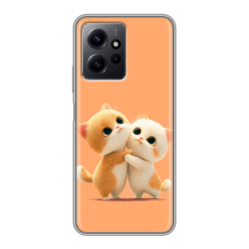 Силиконовый чехол на Xiaomi RedMi Note 12 с принтом Милые котики Силиконовый чехол на Xiaomi RedMi Note 12 с принтом Милые котики
