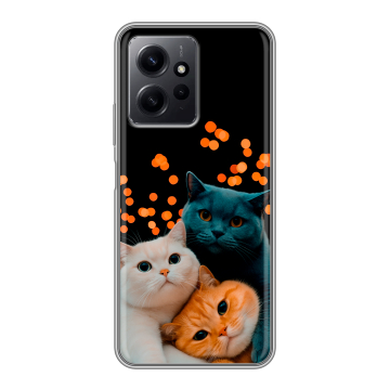 Силиконовый чехол на Xiaomi RedMi Note 12 с принтом Кошки Силиконовый чехол на Xiaomi RedMi Note 12 с принтом Кошки