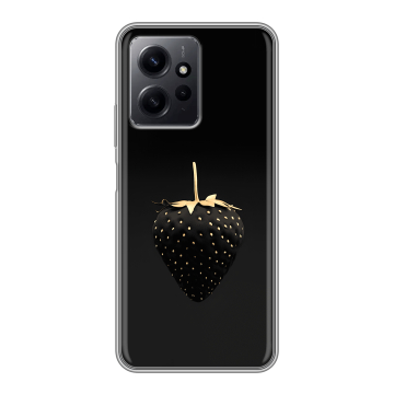 Силиконовый чехол на Xiaomi RedMi Note 12 с принтом Черная клубника Силиконовый чехол на Xiaomi RedMi Note 12 с принтом Черная клубника