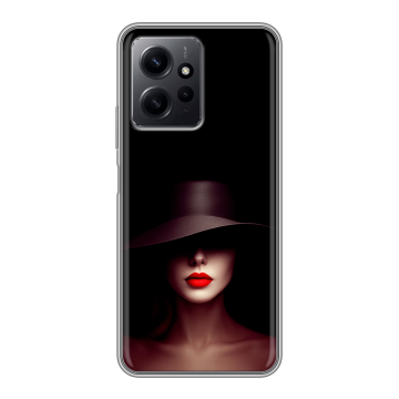 Силиконовый чехол на Xiaomi RedMi Note 12 с принтом Девушка в шляпе Силиконовый чехол на Xiaomi RedMi Note 12 с принтом Девушка в шляпе
