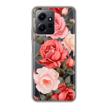 Силиконовый чехол на Xiaomi RedMi Note 12 с принтом Розы Силиконовый чехол на Xiaomi RedMi Note 12 с принтом Розы