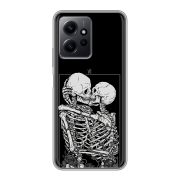 Силиконовый чехол на Xiaomi RedMi Note 12 с принтом Поцелуй скелетов Силиконовый чехол на Xiaomi RedMi Note 12 с принтом Поцелуй скелетов