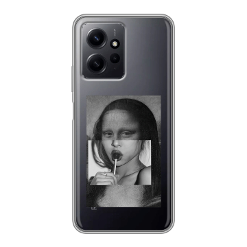 Силиконовый чехол на Xiaomi RedMi Note 12 с принтом Мона Лиза Силиконовый чехол на Xiaomi RedMi Note 12 с принтом Мона Лиза