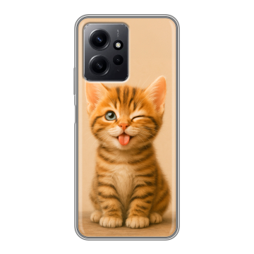 Силиконовый чехол на Xiaomi RedMi Note 12 с принтом котенок Силиконовый чехол на Xiaomi RedMi Note 12 с принтом котенок