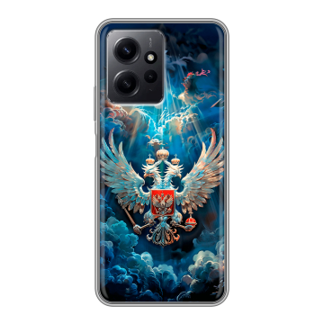 Силиконовый чехол на Xiaomi RedMi Note 12 с принтом Герб флаг России Силиконовый чехол на Xiaomi RedMi Note 12 с принтом Герб флаг России