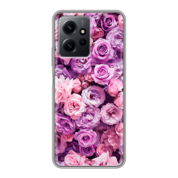 Силиконовый чехол на Xiaomi RedMi Note 12 с принтом лавандовые розы Силиконовый чехол на Xiaomi RedMi Note 12 с принтом лавандовые розы