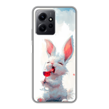 Силиконовый чехол на Xiaomi RedMi Note 12 с принтом кролик зайчик Силиконовый чехол на Xiaomi RedMi Note 12 с принтом кролик зайчик