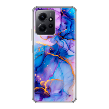 Силиконовый чехол на Xiaomi RedMi Note 12 с принтом синий мрамор Силиконовый чехол на Xiaomi RedMi Note 12 с принтом синий мрамор