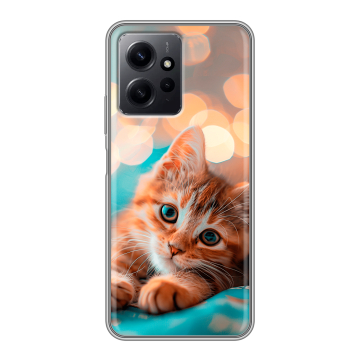 Силиконовый чехол на Xiaomi RedMi Note 12 с принтом котик Силиконовый чехол на Xiaomi RedMi Note 12 с принтом котик