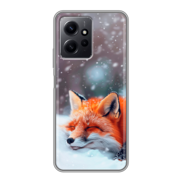 Силиконовый чехол на Xiaomi RedMi Note 12 с принтом лиса Силиконовый чехол на Xiaomi RedMi Note 12 с принтом лиса