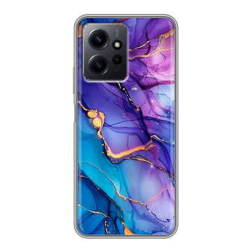 Силиконовый чехол на Xiaomi RedMi Note 12 с принтом синий мрамор Силиконовый чехол на Xiaomi RedMi Note 12 с принтом синий мрамор