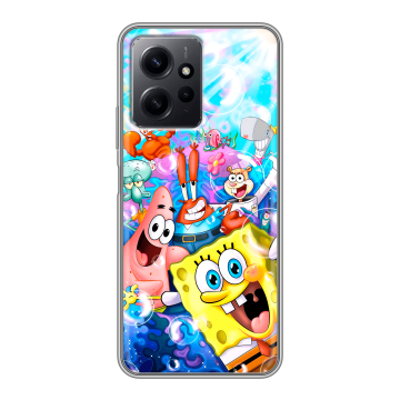 Силиконовый чехол на Xiaomi RedMi Note 12 с принтом спанчбоб спанч боб