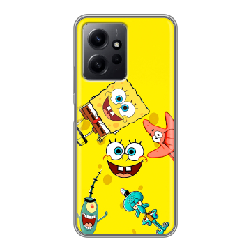 Силиконовый чехол на Xiaomi RedMi Note 12 с принтом Спанч боб Спанчбоб