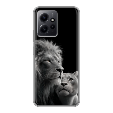 Силиконовый чехол на Xiaomi RedMi Note 12 с принтом Лев кошки Силиконовый чехол на Xiaomi RedMi Note 12 с принтом Лев кошки