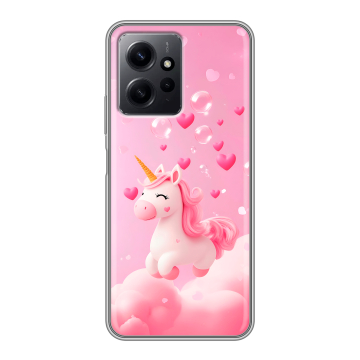 Силиконовый чехол на Xiaomi RedMi Note 12 с принтом Единорог