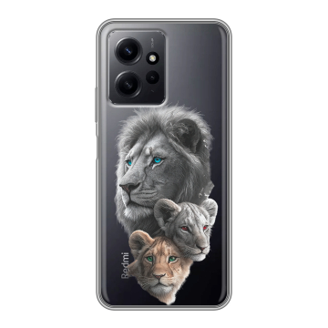 Силиконовый чехол на Xiaomi RedMi Note 12 с принтом Львы Силиконовый чехол на Xiaomi RedMi Note 12 с принтом Львы