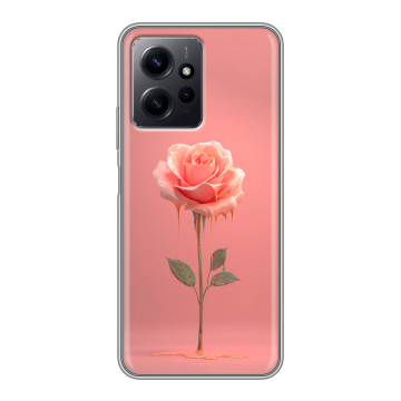 Силиконовый чехол на Xiaomi RedMi Note 12 с принтом Розовая роза Силиконовый чехол на Xiaomi RedMi Note 12 с принтом Розовая роза