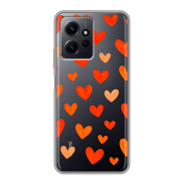 Силиконовый чехол на Xiaomi RedMi Note 12 с принтом Сердечки Силиконовый чехол на Xiaomi RedMi Note 12 с принтом Сердечки