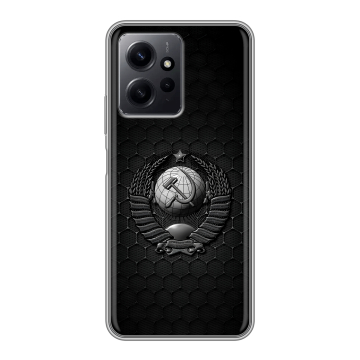 Силиконовый чехол на Xiaomi RedMi Note 12 с принтом Герб Флаг СССР Силиконовый чехол на Xiaomi RedMi Note 12 с принтом Герб Флаг СССР