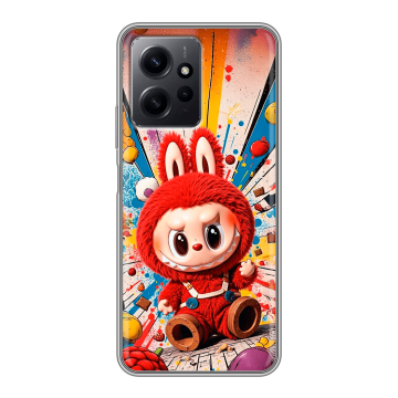 Силиконовый чехол на Xiaomi RedMi Note 12 с принтом Labubu Лабубу Силиконовый чехол на Xiaomi RedMi Note 12 с принтом Labubu Лабубу