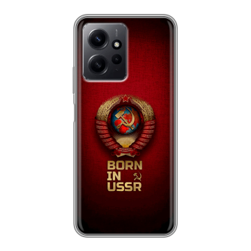 Силиконовый чехол на Xiaomi RedMi Note 12 с принтом Флаг Герб СССР Силиконовый чехол на Xiaomi RedMi Note 12 с принтом Флаг Герб СССР