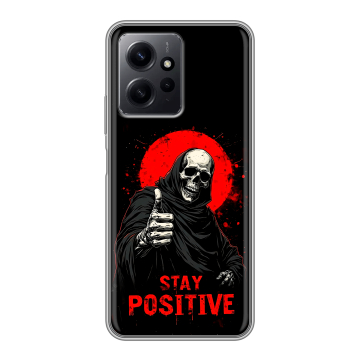 Силиконовый чехол на Xiaomi RedMi Note 12 с принтом смешной скелет Силиконовый чехол на Xiaomi RedMi Note 12 с принтом смешной скелет