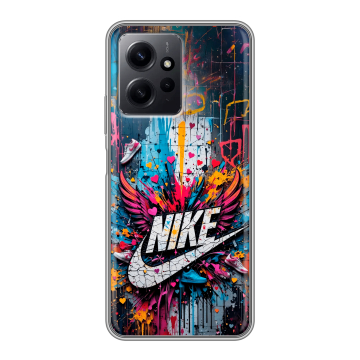 Силиконовый чехол на Xiaomi RedMi Note 12 с принтом Nike Найк