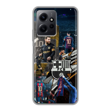 Силиконовый чехол на Xiaomi RedMi Note 12 с принтом Messi Barcelona