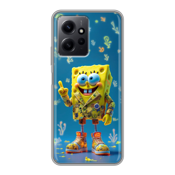 Силиконовый чехол на Xiaomi RedMi Note 12 с принтом Спанч боб Спанчбоб Силиконовый чехол на Xiaomi RedMi Note 12 с принтом Спанч боб Спанчбоб