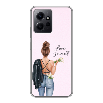 Силиконовый чехол на Xiaomi RedMi Note 12 с принтом женский Силиконовый чехол на Xiaomi RedMi Note 12 с принтом женский