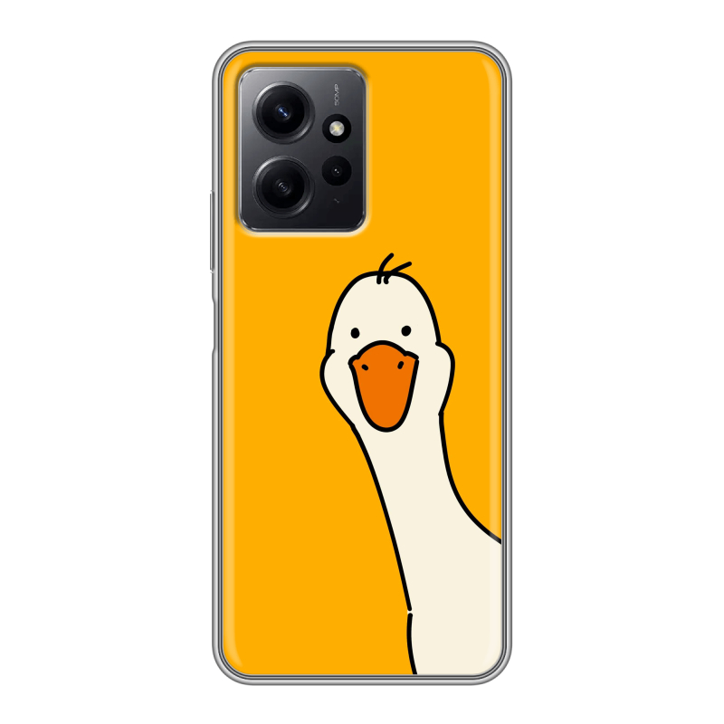 Силиконовый противоударный чехол на Xiaomi RedMi Note 12 с принтом Утка Силиконовый противоударный чехол на Xiaomi RedMi Note 12 с принтом Утка