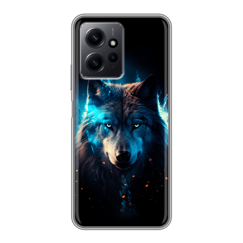 Силиконовый чехол на Xiaomi RedMi Note 12 с принтом Волк ночной Силиконовый чехол на Xiaomi RedMi Note 12 с принтом Волк ночной