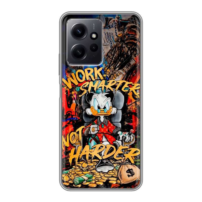 Силиконовый противоударный чехол на Xiaomi RedMi Note 12 с принтом Дональд Дак Деньги Силиконовый противоударный чехол на Xiaomi RedMi Note 12 с принтом Дональд Дак Деньги