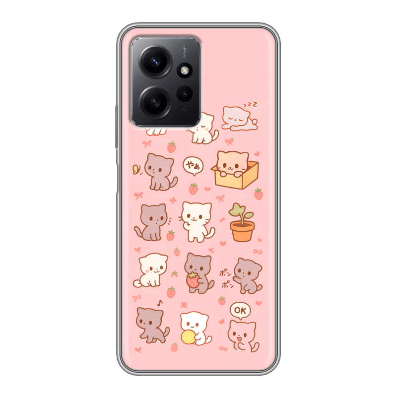 Силиконовый противоударный чехол на Xiaomi RedMi Note 12 с принтом Hello Kitty Хелоу Кити Силиконовый противоударный чехол на Xiaomi RedMi Note 12 с принтом Hello Kitty Хелоу Кити