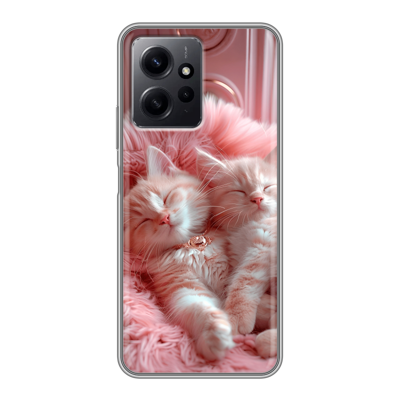 Силиконовый противоударный чехол на Xiaomi RedMi Note 12 с принтом котята котики Силиконовый противоударный чехол на Xiaomi RedMi Note 12 с принтом котята котики