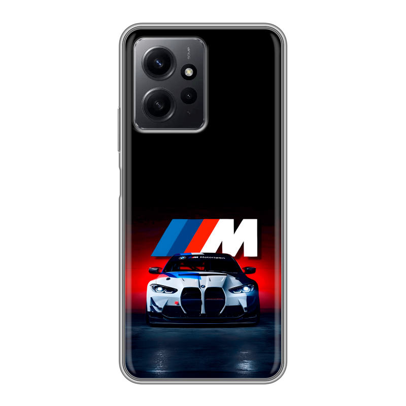 Силиконовый противоударный чехол на Xiaomi RedMi Note 12 с принтом БМВ BMW Силиконовый противоударный чехол на Xiaomi RedMi Note 12 с принтом БМВ BMW