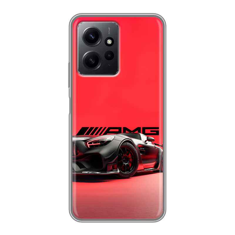 Силиконовый противоударный чехол на Xiaomi RedMi Note 12 с принтом Мерседес Mercedes AMG Силиконовый противоударный чехол на Xiaomi RedMi Note 12 с принтом Мерседес Mercedes AMG