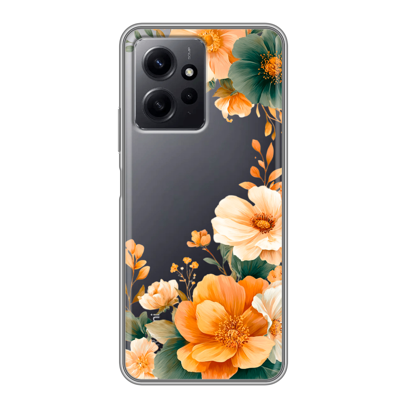 Силиконовый противоударный чехол на Xiaomi RedMi Note 12 с принтом Цветы принт Силиконовый противоударный чехол на Xiaomi RedMi Note 12 с принтом Цветы принт