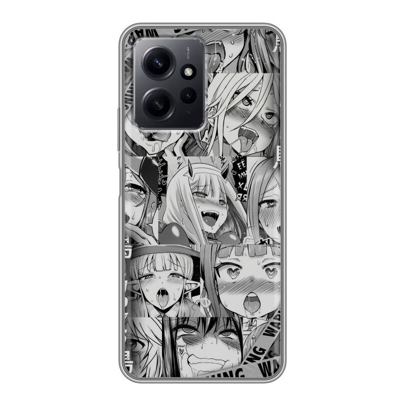 Силиконовый противоударный чехол на Xiaomi RedMi Note 12 с принтом Ahegao Ахегао Аниме Силиконовый противоударный чехол на Xiaomi RedMi Note 12 с принтом Ahegao Ахегао Аниме