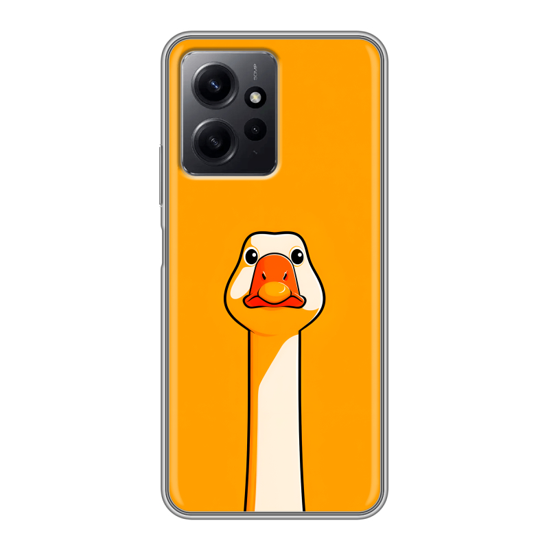Силиконовый чехол на Xiaomi RedMi Note 12 с принтом Смешная утка Силиконовый чехол на Xiaomi RedMi Note 12 с принтом Смешная утка
