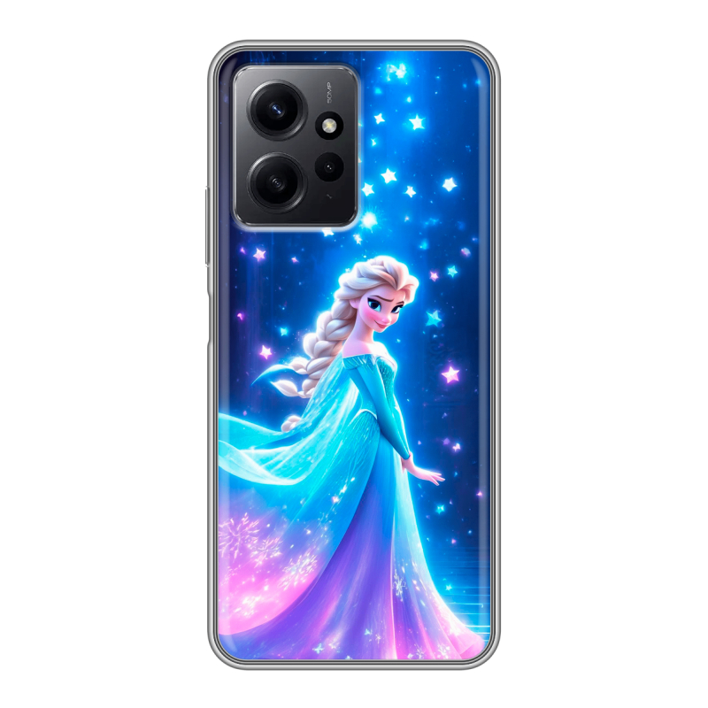 Силиконовый чехол на Xiaomi RedMi Note 12 с принтом Холодное сердце Frozen Силиконовый чехол на Xiaomi RedMi Note 12 с принтом Холодное сердце Frozen