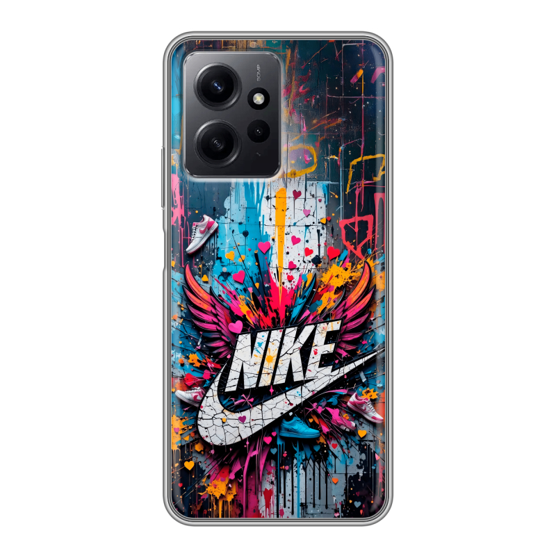 Силиконовый противоударный чехол на Xiaomi RedMi Note 12 с принтом Nike Найк Силиконовый противоударный чехол на Xiaomi RedMi Note 12 с принтом Nike Найк