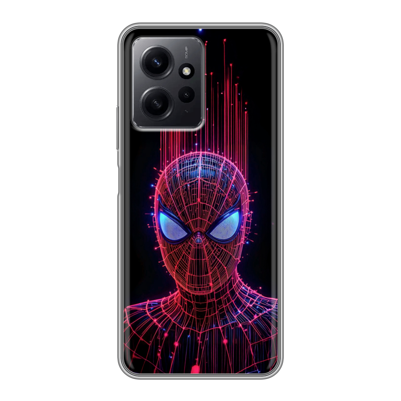 Силиконовый чехол на Xiaomi RedMi Note 12 с принтом Spiderman Человек паук Силиконовый чехол на Xiaomi RedMi Note 12 с принтом Spiderman Человек паук